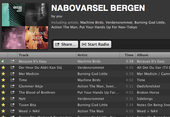 Nabovarsel on Spotify.